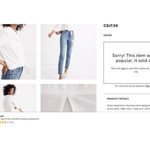 Madewell tie front shirt M cotton